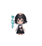 おすまし黒髪ガール（個別スタンプ：13）