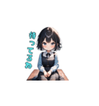 おすまし黒髪ガール（個別スタンプ：25）