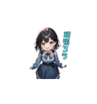 おすまし黒髪ガール（個別スタンプ：26）
