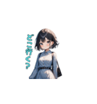 おすまし黒髪ガール（個別スタンプ：27）