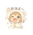 もちフクロウのふわふわスタンプ（個別スタンプ：1）