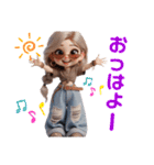 ギャルの日常♫ 三つ編みver.(再販)（個別スタンプ：1）