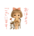 mottoの大人ぱっつんボブドール♡敬語（個別スタンプ：1）