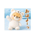 ▶動く3D❤️いやしばいぬ❤️夏と海/柴犬（個別スタンプ：1）