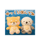 ▶動く3D❤️いやしばいぬ❤️夏と海/柴犬（個別スタンプ：12）