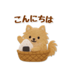 毎日使えるポメラニアンのグルメスタンプ（個別スタンプ：3）