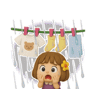 はな子✿3Dちびドールver.（梅雨〜夏）（個別スタンプ：36）