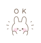 うさぎのシンプルな感情を伝えるスタンプ（個別スタンプ：1）