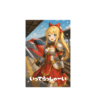女子戦士と新幹線のコラボです！（個別スタンプ：7）