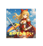 女子戦士と新幹線のコラボです！（個別スタンプ：8）