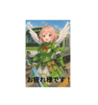 女子戦士と電車のコラボです！（個別スタンプ：1）