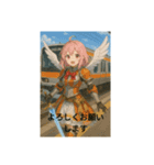 女子戦士と電車のコラボです！（個別スタンプ：2）