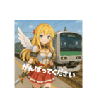 女子戦士と電車のコラボです！（個別スタンプ：8）