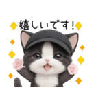可愛いハチワレ猫 状況伝える思いやり 敬語（個別スタンプ：11）