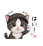 可愛いハチワレ猫 状況伝える思いやり 敬語（個別スタンプ：13）