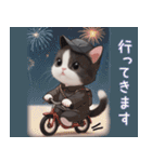 可愛いハチワレ猫 状況伝える思いやり 敬語（個別スタンプ：28）