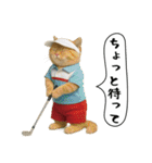 面白にゃんこ（ゴルフ）（個別スタンプ：1）