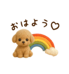 羊毛フェルト♡トイプードル♡日スタンプ1（個別スタンプ：1）