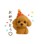 羊毛フェルト♡トイプードル♡日スタンプ1（個別スタンプ：36）