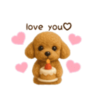 羊毛フェルト♡トイプードル♡日スタンプ1（個別スタンプ：37）