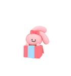 Pinkは耳で気持ちを語るよ（個別スタンプ：3）