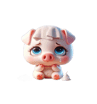 ピンクのブタのバカ行動（個別スタンプ：1）