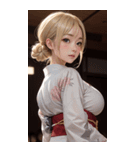 金髪の着物の女の子の写真（個別スタンプ：13）