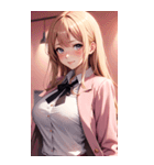 オフィスの可愛い女の子の写真（個別スタンプ：1）