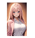 オフィスの可愛い女の子の写真（個別スタンプ：3）