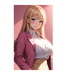 オフィスの可愛い女の子の写真（個別スタンプ：5）