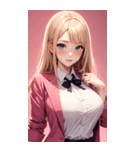 オフィスの可愛い女の子の写真（個別スタンプ：9）