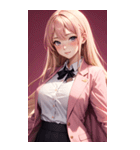 オフィスの可愛い女の子の写真（個別スタンプ：14）