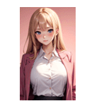 オフィスの可愛い女の子の写真（個別スタンプ：18）