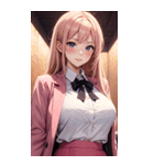 オフィスの可愛い女の子の写真（個別スタンプ：23）