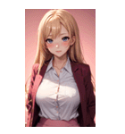 オフィスの可愛い女の子の写真（個別スタンプ：26）