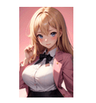 オフィスの可愛い女の子の写真（個別スタンプ：28）