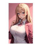 オフィスの可愛い女の子の写真（個別スタンプ：31）