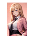 オフィスの可愛い女の子の写真（個別スタンプ：32）