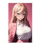 オフィスの可愛い女の子の写真（個別スタンプ：35）