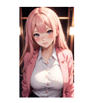 オフィスの可愛い女の子の写真（個別スタンプ：37）