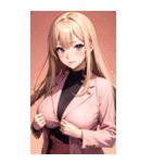 オフィスの可愛い女の子の写真（個別スタンプ：38）