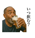 酒呑み黒人（個別スタンプ：18）
