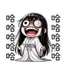 七月半❤️可愛い小女鬼❤️大げさな表情（個別スタンプ：37）