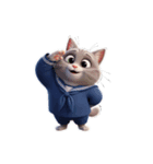 【敬礼猫④】（個別スタンプ：2）
