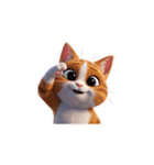 【敬礼猫④】（個別スタンプ：3）