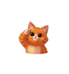 【敬礼猫④】（個別スタンプ：7）