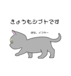 いえちぃスタンプ 家族連絡用2 グレーの猫（個別スタンプ：3）