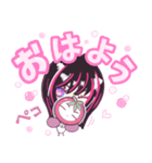 新キャラ☆クロラピ！デカ文字ピンク（個別スタンプ：1）
