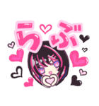 新キャラ☆クロラピ！デカ文字ピンク（個別スタンプ：7）