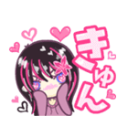 新キャラ☆クロラピ！デカ文字ピンク（個別スタンプ：12）